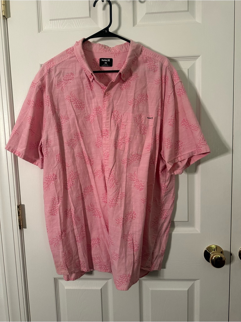 Hurley Pink Short-Sleeve Pineapple-Print Polo